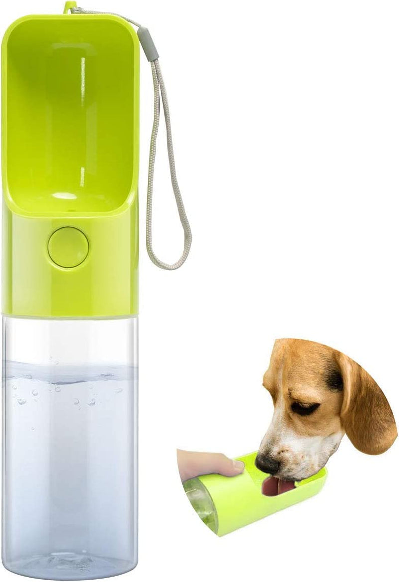 Dog Water Bottle Dispenser,Water Bottle for Dogs,Portable Dog Water Bottles for Walking Travel Pet Doggie Drinking Cup 15Oz (Green)