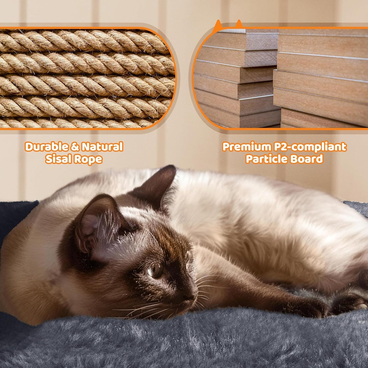 68.5In Cat Tree for Large Cats, Multi-Level Cat Tower with 3 Wide Perches, Large Condo, Stable Pet Play House W/Sisal-Covered Scratching Posts & Board, Dark Gray