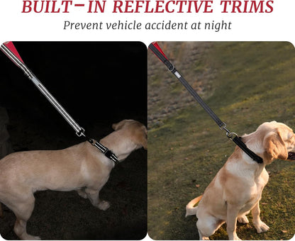 Short Dog Leash Closelyt Traffic Leash for Dog with Soft Padded Handle for Training & Walking, Padded Neoprene & Heavy Duty, 30Inch, Black/Red