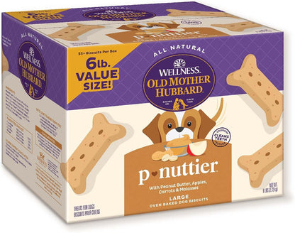 Wellness P-Nuttier Dog Biscuits, Natural, Training Treats, Peanut Butter Flavor, Large Size, (6 Pound Box)