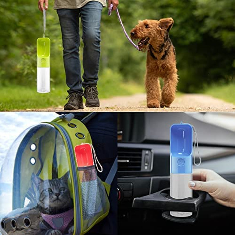 Dog Water Bottle Dispenser,Water Bottle for Dogs,Portable Dog Water Bottles for Walking Travel Pet Doggie Drinking Cup 15Oz (Green)