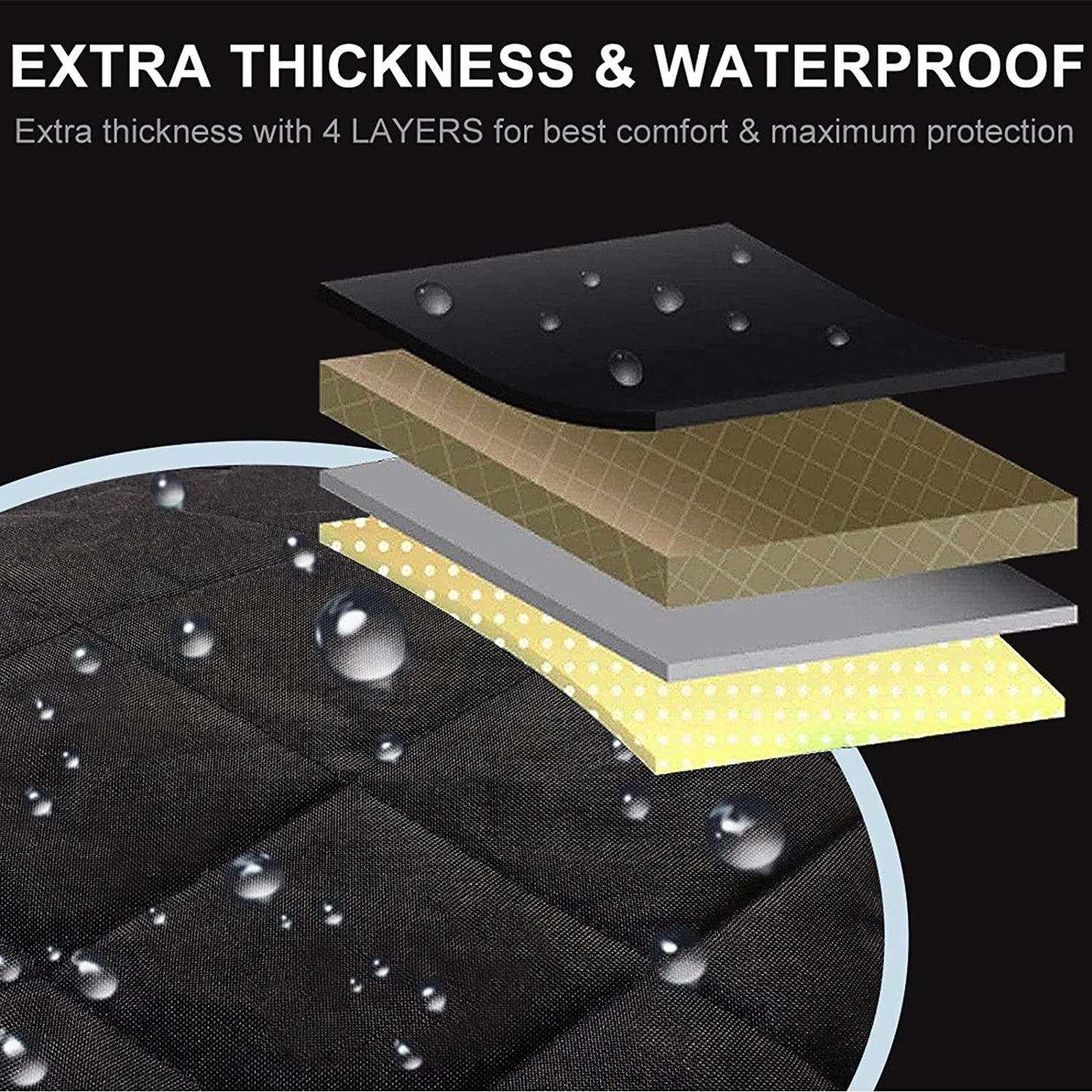 Dog Seat Cover Cars Trucks Suvs, Thick 600D Heavy Duty Pets Car Seat Cover, Waterproof & Wear-Resistant Durable Nonslip Backing & Hammock Convertible, Black, 2 Pack