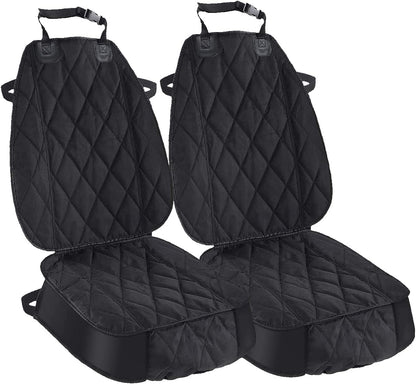 Dog Seat Cover Cars Trucks Suvs, Thick 600D Heavy Duty Pets Car Seat Cover, Waterproof & Wear-Resistant Durable Nonslip Backing & Hammock Convertible, Black, 2 Pack