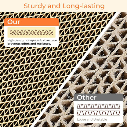 Cat Scratcher L Shape, 25" Cat Scratching Post for Indoor Cats Adults with Cat Scratch Box and Cat Sratching Board, Vertical Wall Cat Scratch Pad Bed