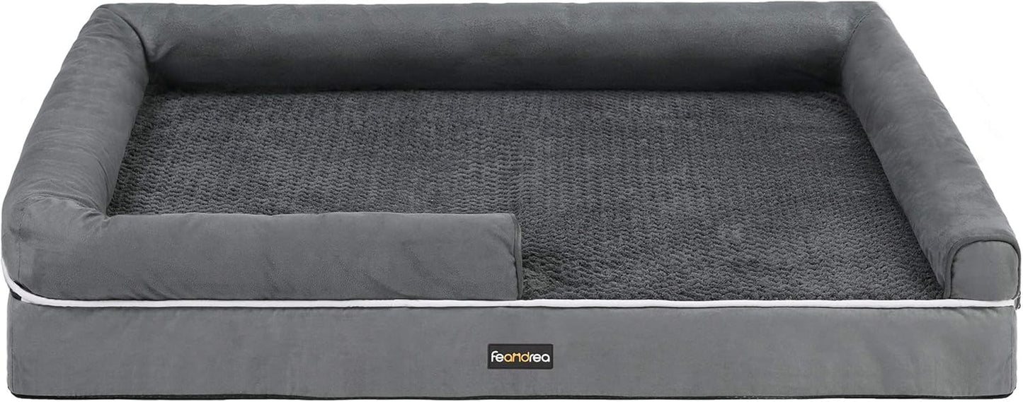 Dog Bed, Orthopedic Sofa, Memory Foam Mat, Removable Cover, 44 X 34 X 7.9 Inches, Dark Gray UPGW068G01