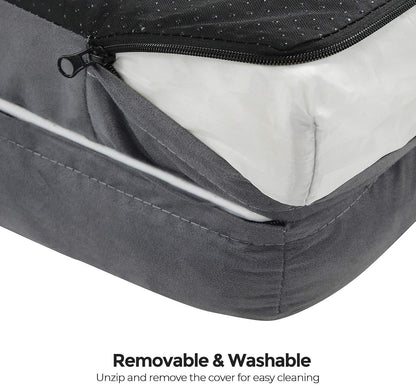 Dog Bed, Orthopedic Sofa, Memory Foam Mat, Removable Cover, 44 X 34 X 7.9 Inches, Dark Gray UPGW068G01